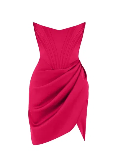 Gigii's Women's Jasmine Strapless Cocktail Dress In Magenta In Pink