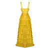Gigii's Women's Yellow / Orange Devin Cut Out  Resort Dress In Yellow/orange