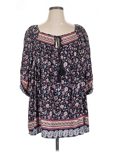 Gigio 3/4 Sleeve Blouse In Black