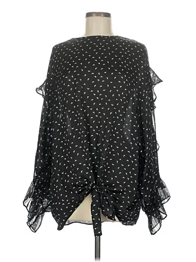 Pre-owned Gigio 3/4 Sleeve Blouse In Black