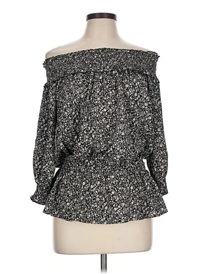 Pre-owned Gigio 3/4 Sleeve Blouse In Black