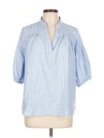 Pre-owned Gigio 3/4 Sleeve Blouse In Blue