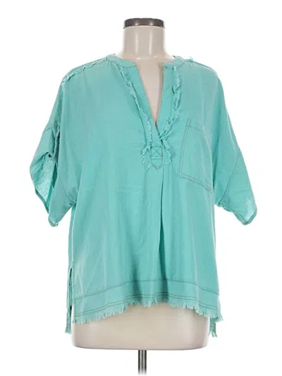Pre-owned Gigio 3/4 Sleeve Blouse In Blue