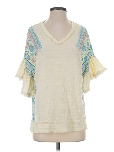 Pre-owned Gigio 3/4 Sleeve Blouse In Ivory