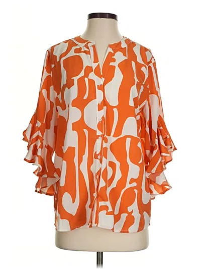 Pre-owned Gigio 3/4 Sleeve Blouse In Orange