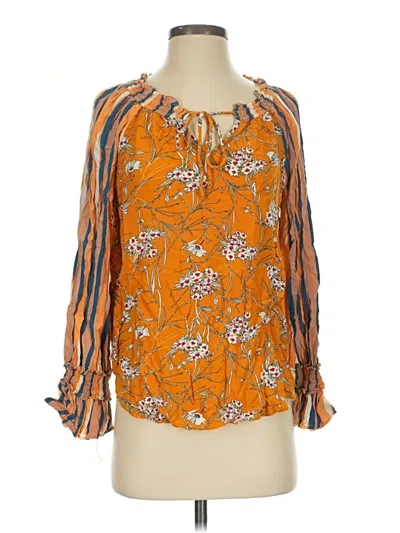 Pre-owned Gigio 3/4 Sleeve Blouse In Orange