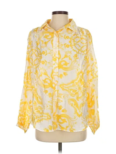 Pre-owned Gigio 3/4 Sleeve Blouse In Yellow