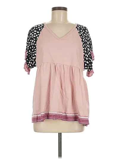 Pre-owned Gigio 3/4 Sleeve Top Pink Sweetheart Neckline Tops