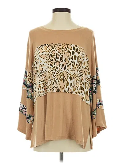 Pre-owned Gigio 3/4 Sleeve T-shirt In Tan