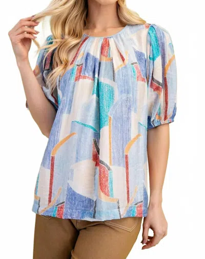 Gigio Abstract Printed Top In Multicolor