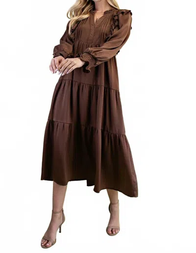 Gigio Acorn Whisper Dress In Brown