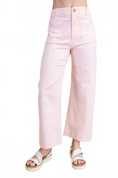 Gigio Ankle Cropped Summer Pants In Pink