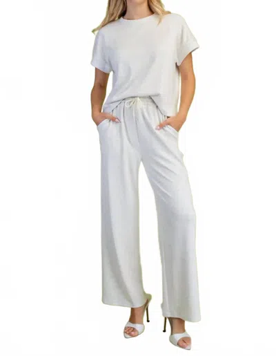 Gigio Brandy Knit Pants In Silver Gray In Multi