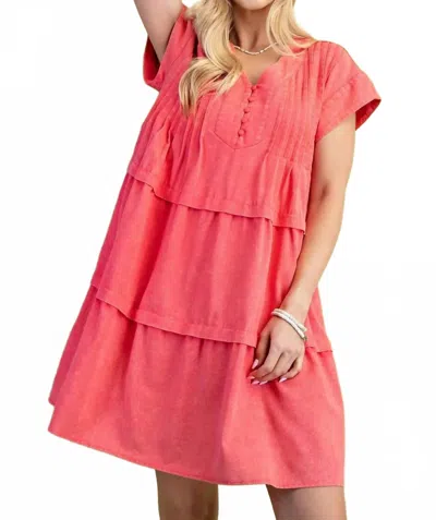 Gigio By The Seaside Dress In Coral In Pink