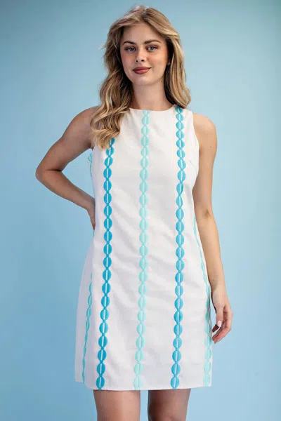 Gigio Colette Mini Dress In Aqua Mix In White