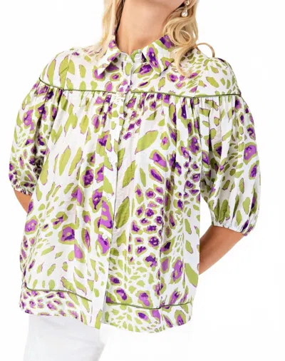 Gigio Colorful Cowgirl Leopard Top In Multi
