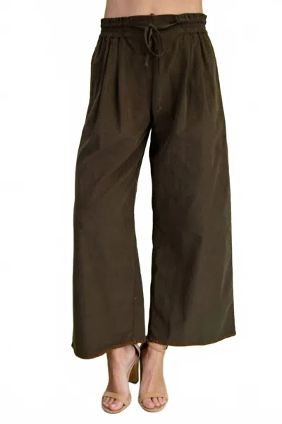 Gigio Corduroy Relaxed Fit Pants In Olive In Brown