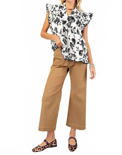 Gigio Cropped Wide Leg Pant In Camel In Brown