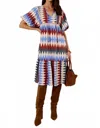 Gigio Diamond Striped Midi Dress In Multi In Multi