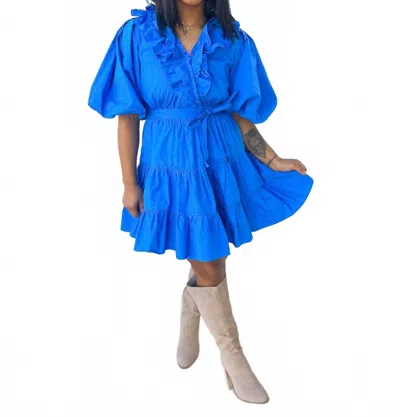 Gigio Drown Me In Love Wrap Dress In Cobalt In Blue