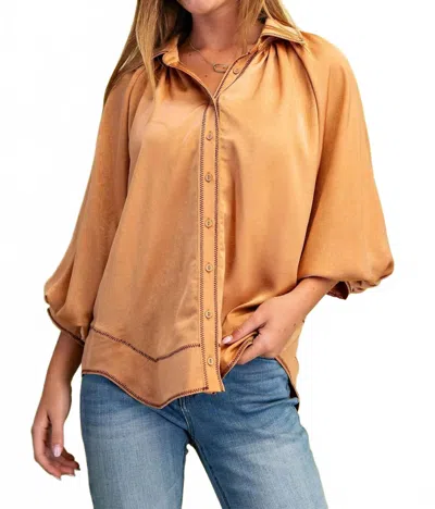 Gigio Elara Blouse In Camel In Orange