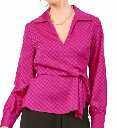 Gigio Fireside Long Sleeve Top In Fuchsia In Pink
