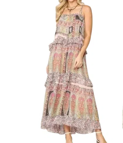 Gigio Floral Maxi Dress In Kiwi In Multi