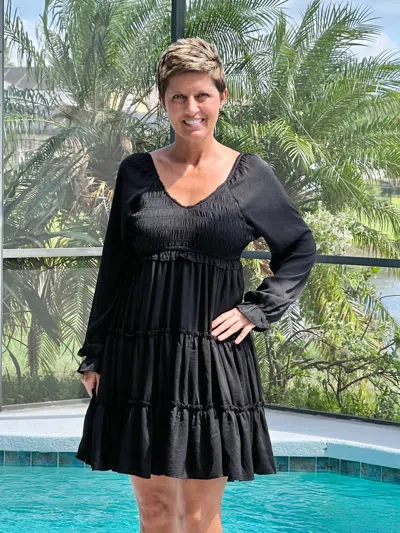 Gigio Holiday Head Turner Mini Dress In Black