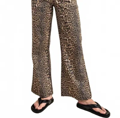 Gigio Leopard Denim Pants In Brown