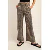 Gigio Leopard Print Flare Jeans In Brown In Brown