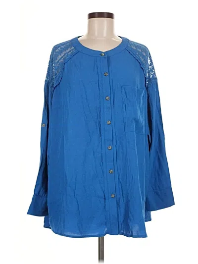 Pre-owned Gigio Long Sleeve Blouse In Blue
