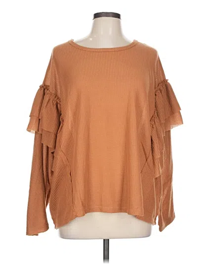 Pre-owned Gigio Long Sleeve Blouse In Brown