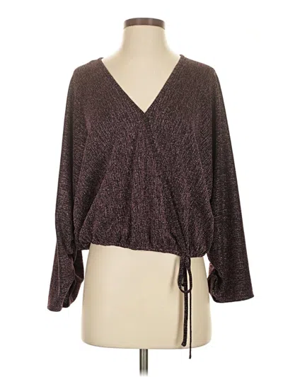 Pre-owned Gigio Long Sleeve Blouse In Brown