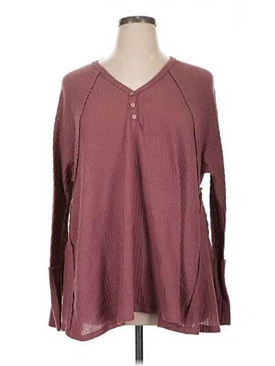 Pre-owned Gigio Long Sleeve Blouse In Burgundy