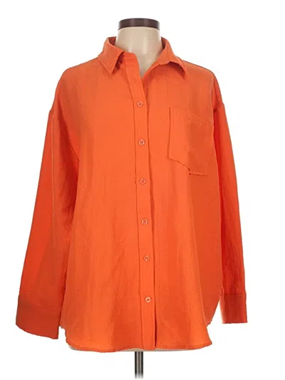 Pre-owned Gigio Long Sleeve Button Down Shirt In Orange