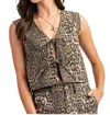 Gigio Margo Leopard Vest Leopard In Black And Yellow In Brown