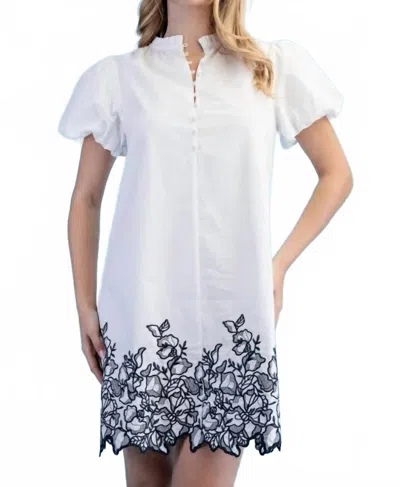 Gigio Maribelle Dress In White/navy In Multi