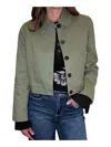 Gigio Military Style Cropped Jacket In Moss In Green