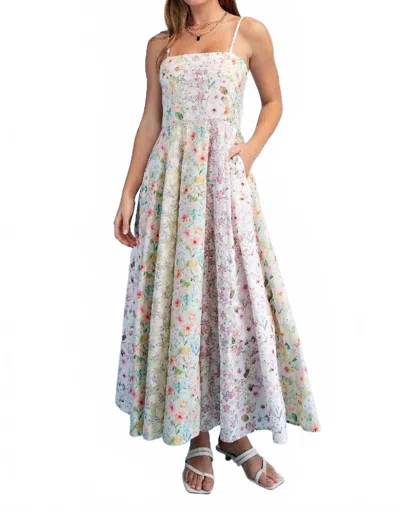Gigio Mixed Floral Cotton Maxi Dress In Multi Flower
