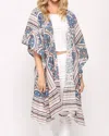 Gigio Mixed Prints Kimono In Blue In Blue