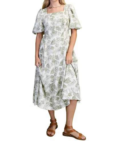 Gigio Palm Print Midi Dress In Island Escape In Multi