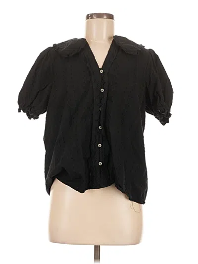 Pre-owned Gigio Short Sleeve Blouse In Black