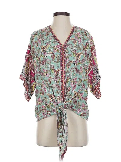 Pre-owned Gigio Short Sleeve Blouse In Blue