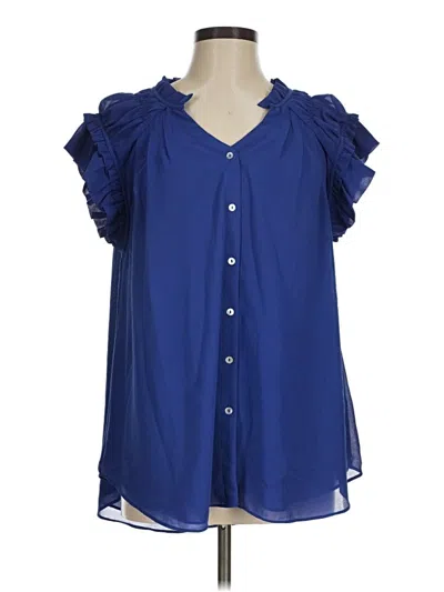 Pre-owned Gigio Short Sleeve Blouse In Blue