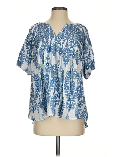 Pre-owned Gigio Short Sleeve Blouse In Blue