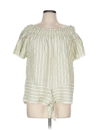 Pre-owned Gigio Short Sleeve Blouse In Green