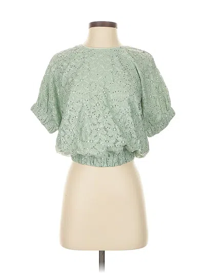 Pre-owned Gigio Short Sleeve Blouse In Green