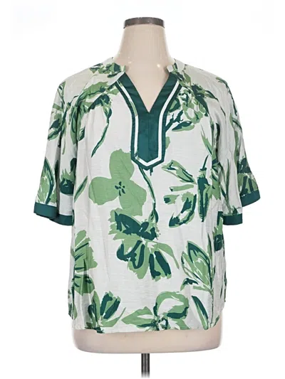Pre-owned Gigio Short Sleeve Blouse In Green