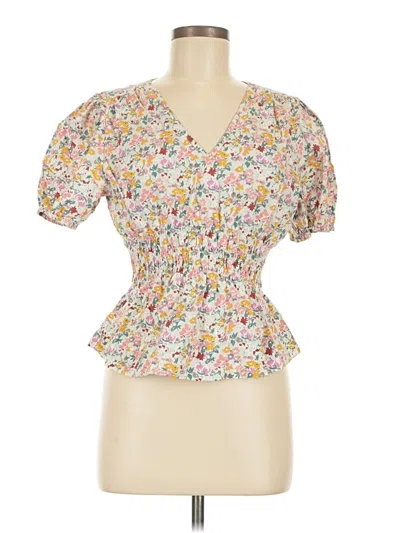 Pre-owned Gigio Short Sleeve Blouse In Ivory
