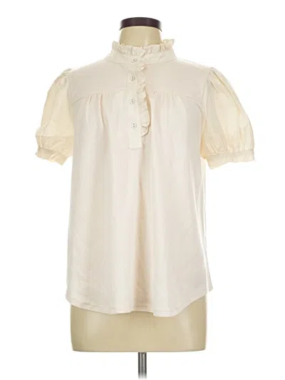 Pre-owned Gigio Short Sleeve Blouse In Ivory